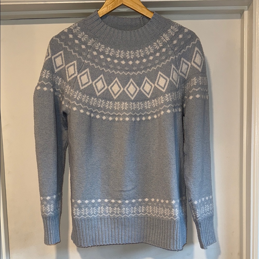 Fair Isle Mock Neck Sweater Size M Petite